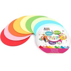 Ronde vouwblaadjes | Diameter 15 CM | 100 stuks | 70 Gram | 10 verschillende kleuren | papier | knutselen voor kinderen | Origami